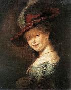 REMBRANDT Harmenszoon van Rijn Portrait of the Young Saskia France oil painting artist